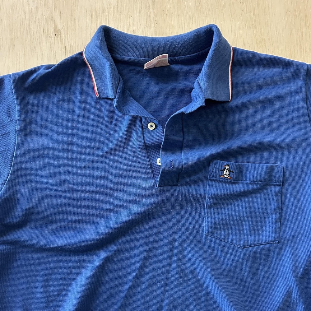 Vintage 90s Grand Slam Munsingwear Polo Shirt Mens Large Blue Short Sleeve